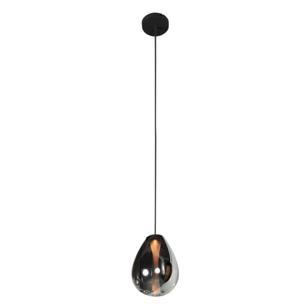 Slanke zwarte hanglamp met smoke glas Steinhauer Glimsy - Ø 14,50 cm - Image 8