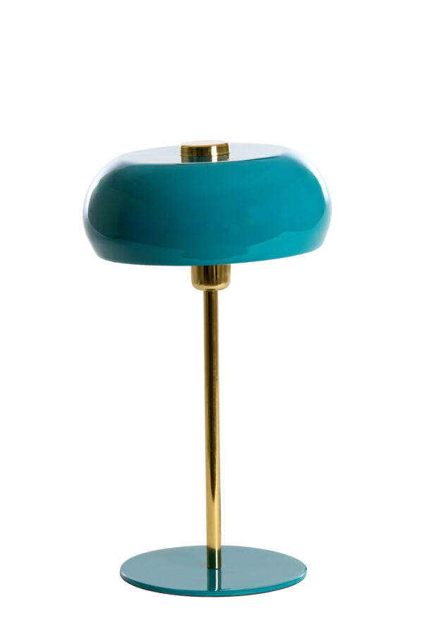 Turquoise bureaulamp met gouden staaf Light & Living Surin - H 47 cm - Image 2