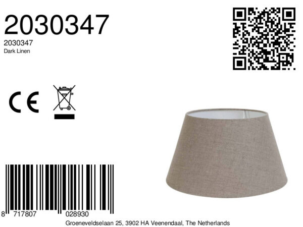 Beige stoffen lampenkap Light & Living Dark Linen - Ø 19 cm - Image 3