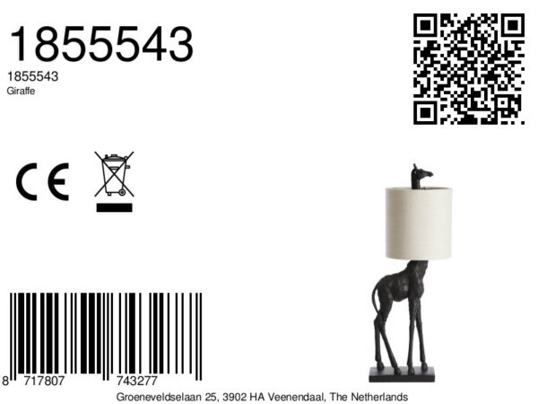 Giraffe tafellamp met witte kap Light & Living Giraffe - H 68 cm - Image 8