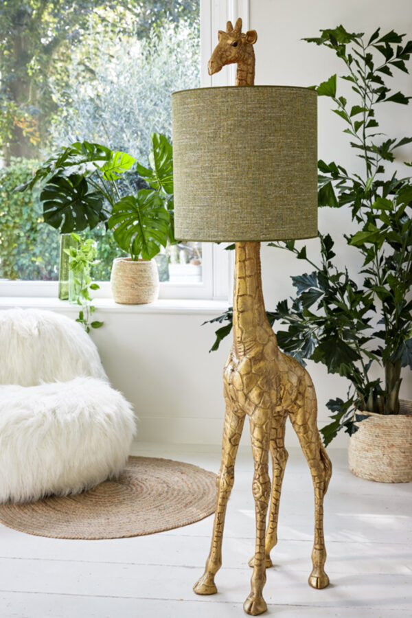 Grote goudkleurige giraffelamp Light & Living Giraffe - H 184 cm - Image 5