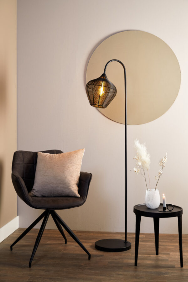 Zwarte gevlochten vloerlamp Light & Living Alvaro – H 160 cm - Image 4
