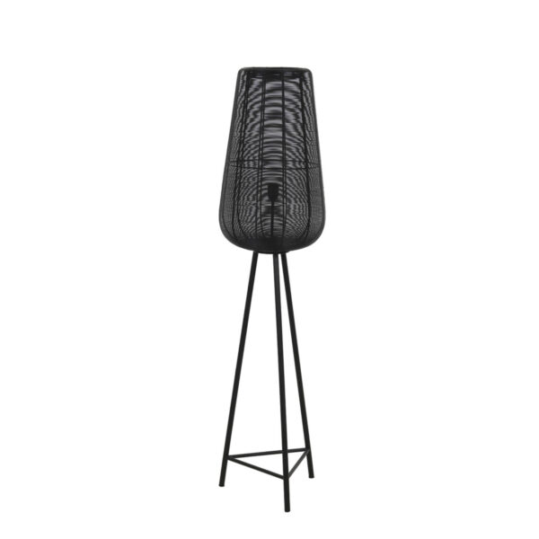 Zwarte metalen vloerlamp voor sfeerverlichting Light & Living Adeta – H 147 cm
