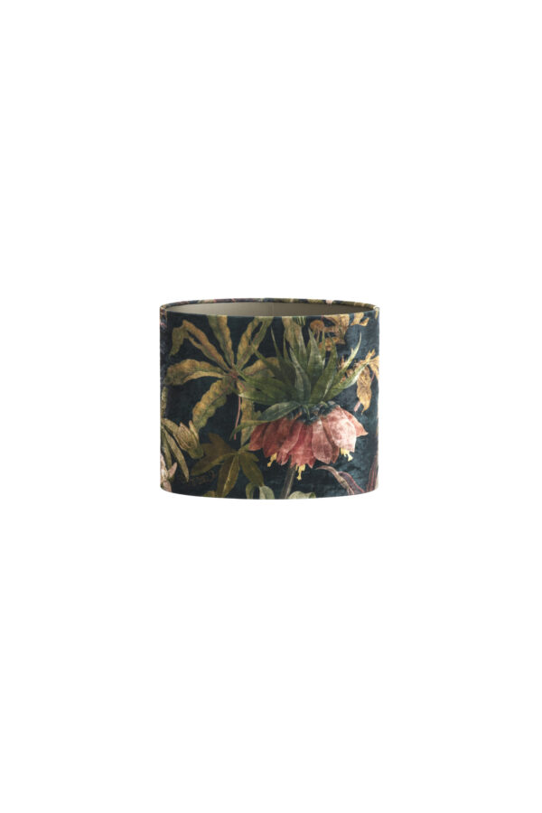 Velvet lampenkap met bloemenprint Light & Living Passion - H 25 cm - Image 2