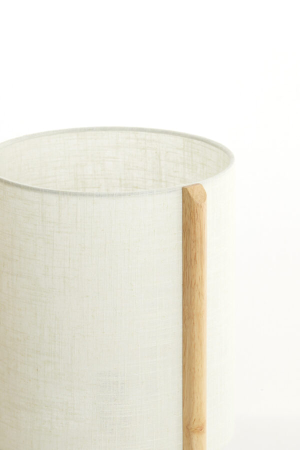 Houten tafellampje met stoffen lampenkap in beige Light & Living Litto - H 44 cm - Image 4