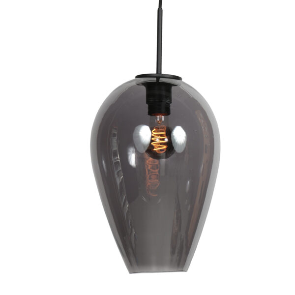 Hanglamp met smoke glazen druppelkap Mexlite HaloSwap - Ø 22,50 cm
