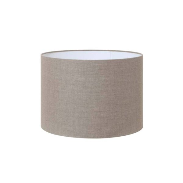 Cilindervormige taupe stoffen lampenkap Light & Living Dark Linen - Ø 25 cm