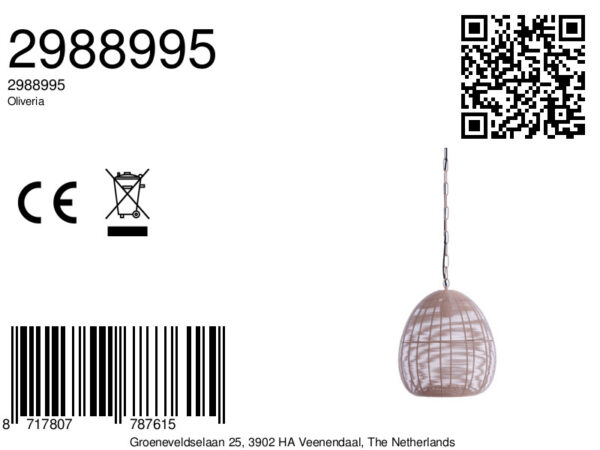 Hangende rotanlamp naturel Light & Living Oliveria - Ø 32 cm - Image 6