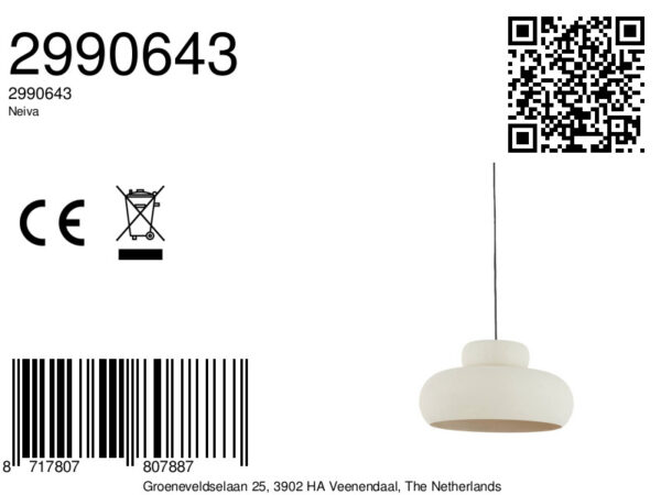 Moderne witte hanglamp strak Light & Living Neiva - Ø 39 cm - Image 6