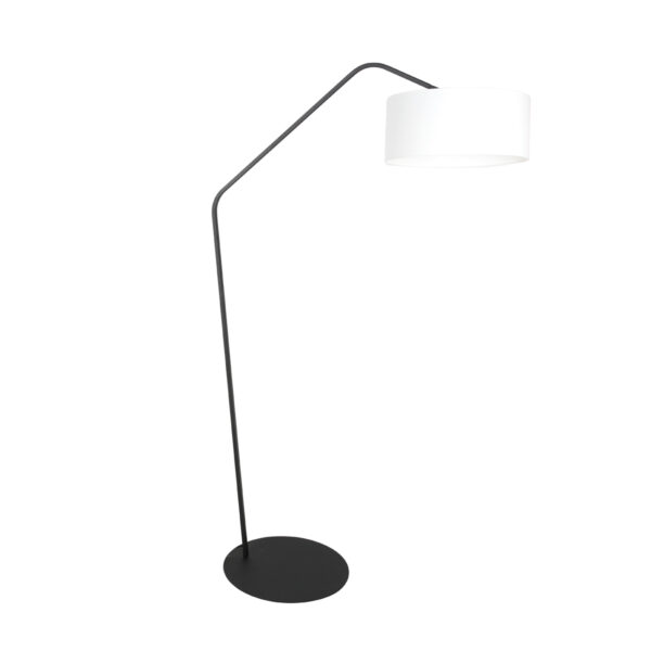 Zwarte staande geknikte lamp witte kap Anne Lighting ZigZag