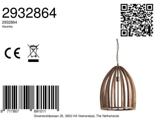 Open houten hanglamp kooi-design Light & Living Haranka - Ø 47 cm - Image 8