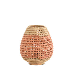 Gevlochten tafellamp natuurlijke tinten Light & Living Kalipa - H 34,5 cm