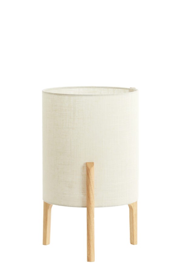Houten tafellampje met stoffen lampenkap in beige Light & Living Litto - H 44 cm - Image 2