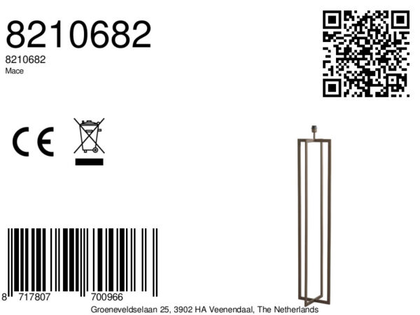 Vierkante lange lampenvoet zilver Light & Living Mace - H 140 cm - Image 7