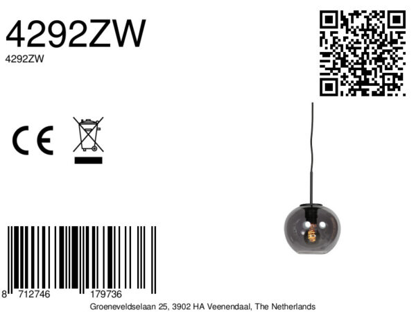 Kleine hanglamp rookglazen bollamp Mexlite HaloSwap - Ø 20 cm - Image 12