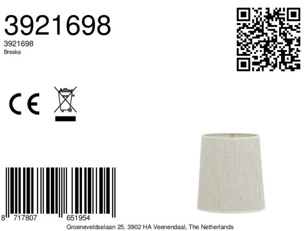 Cilindervormige beige lampenkap voor interieur Light & Living Breska - H 23 cm - Image 8