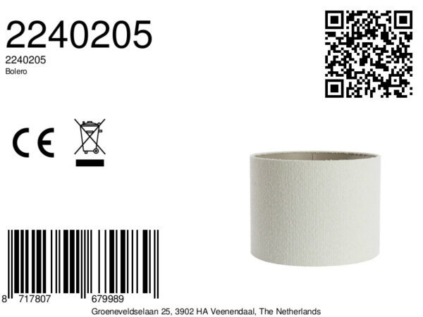 Crème cilindervormige stoffen lampenkap Light & Living Bolero - Ø 40 cm - Image 8