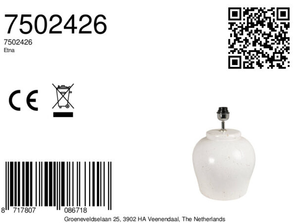 Witte lampenvoet bolvormig Light & Living Etna - H 40 cm - Image 5