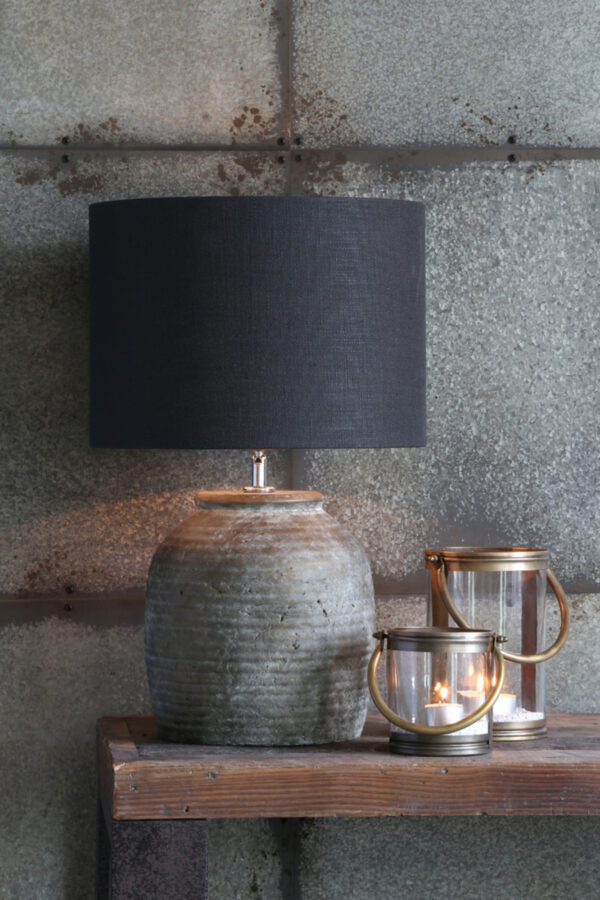 Cilindervormige lampenkap in zwart stof Light & Living Livigno - Ø 35 cm - Image 4