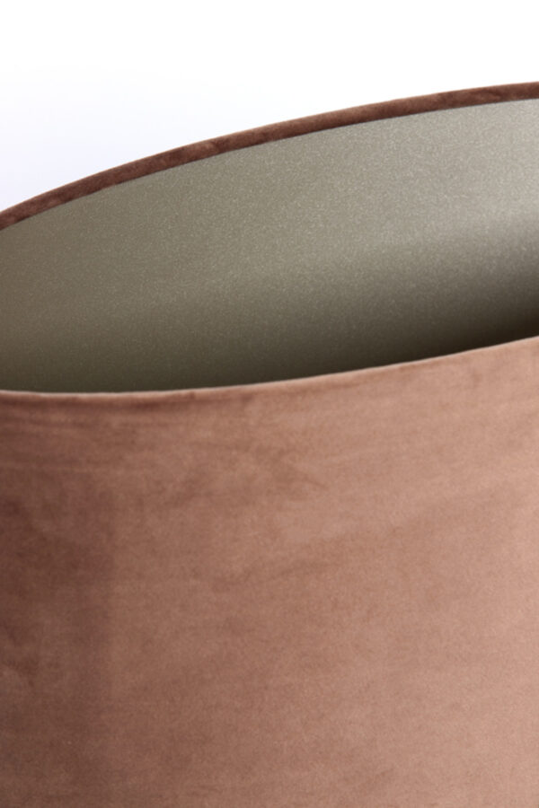 Bruine stoffen lampenkap cilindervormig Light & Living Velours - H 32 cm - Image 6