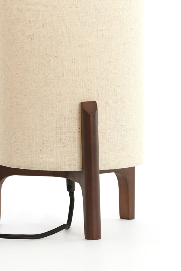 Cilindervormige stoflamp met beige kleur Light & Living Litto - H 33 cm - Image 6