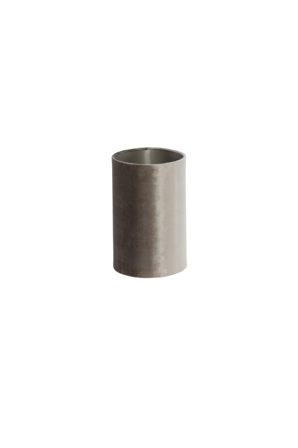 Cilindervormige taupe lampenkap van velours Light & Living Palata - H 28 cm - Image 4