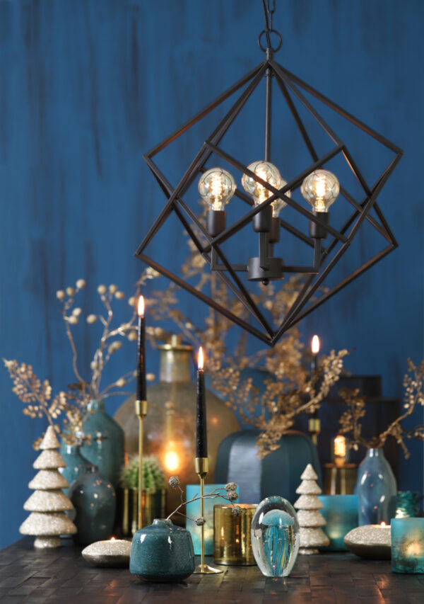 Zwarte industriële hanglamp geometrisch design Light & Living Drizella - B 61 cm - Image 4