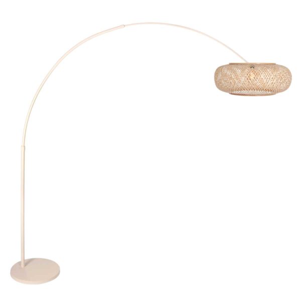 Beige booglamp met bamboe kap Steinhauer Sparkled Light