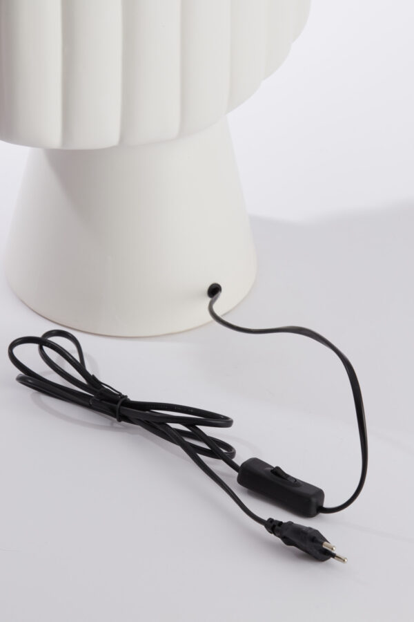 Witte keramische lampvoet geribbeld Light & Living Gandara - H 39 cm - Image 7