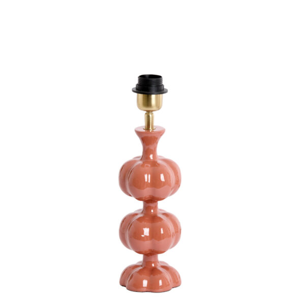 Roze keramische lampenvoet bolletjes Light & Living Caldas - H 29 cm