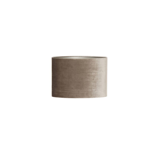 Taupe fluwelen lampenkap in cilindervorm Light & Living Palata - H 32 cm