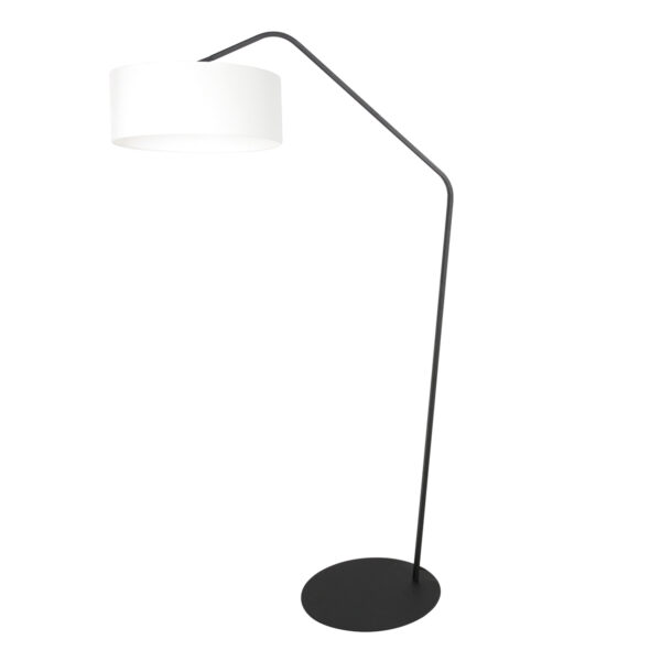 Zwart geknikte booglamp witte kap Anne Lighting ZigZag - Image 2