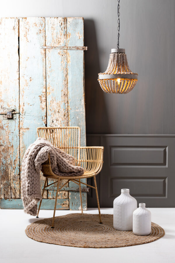 Naturel houten kralen hanglamp Light & Living Luna - Ø 35,5 cm - Image 4