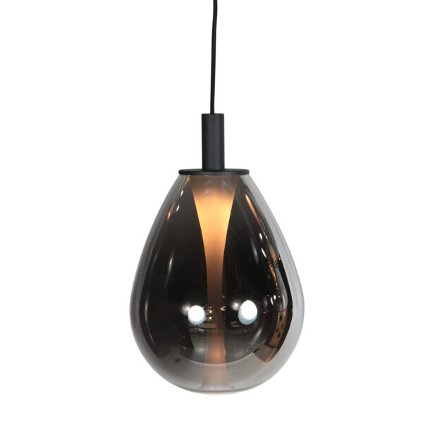 Compacte hanglamp zwart met smoke glas Steinhauer Glimsy - Ø 22 cm - Image 3