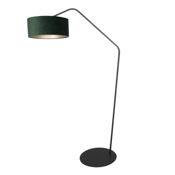 Moderne zwarte booglamp velvet groene kap Anne Lighting ZigZag - Image 2