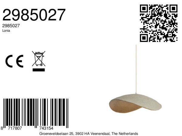 Organische ronde hanglamp Light & Living Lonia - Ø 53,5 cm - Image 9