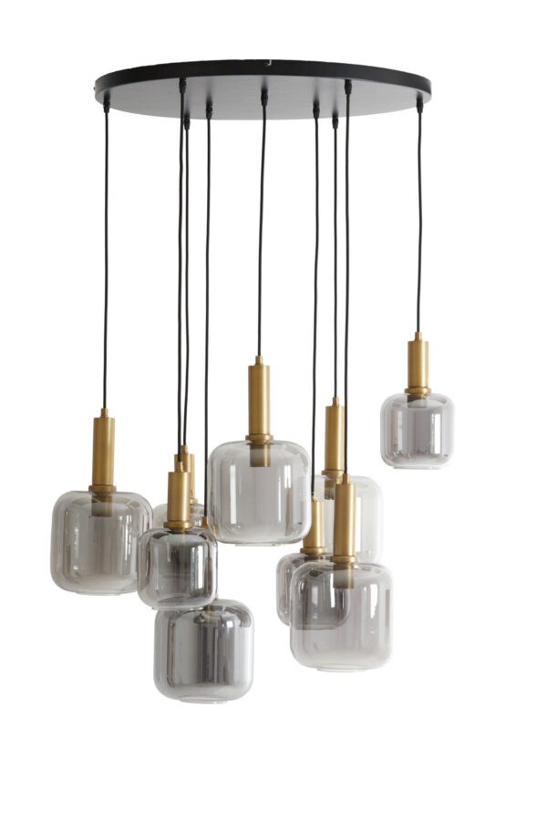 Glazen hanglamp met gouden details Light & Living Lekar - B 83,5 cm - Image 3