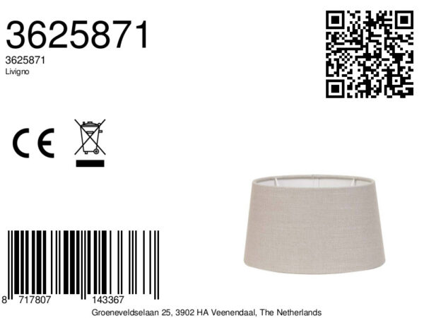 Stof lampenkap in beige kleur Light & Living Livigno - H 14 cm - Image 3