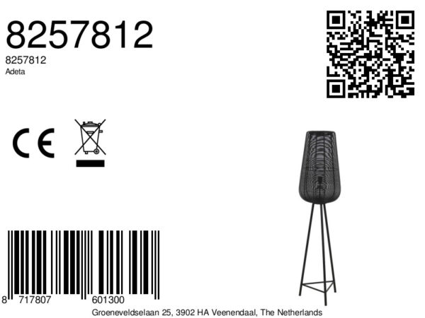 Zwarte metalen vloerlamp voor sfeerverlichting Light & Living Adeta – H 147 cm - Image 9