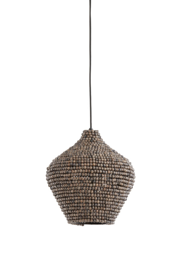 Hanglamp met houten kralen kap Light & Living Kalenga - Ø 28 cm - Image 2