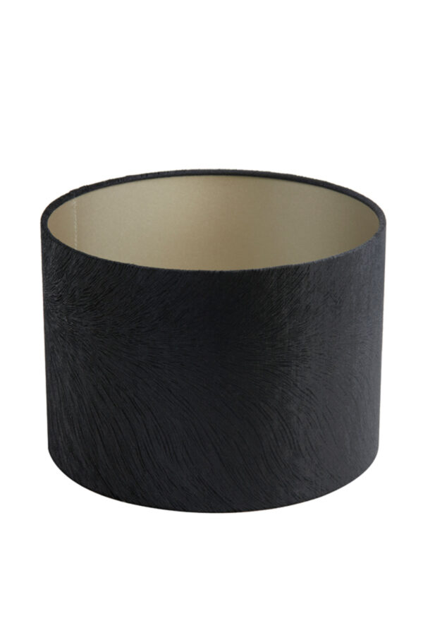 Cilindervormige zwarte lampenkap van stof Light & Living Lubis - Ø 40 cm - Image 3