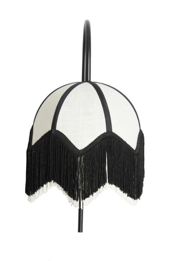 Zwart-witte franjes lampenkap Light & Living Sulina - H 47 cm - Image 3