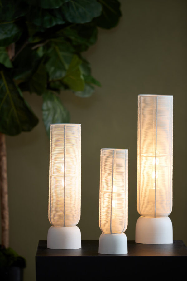 Cilindervormige lampevoet in wit Light & Living Lezuza - H 49,5 cm - Image 4
