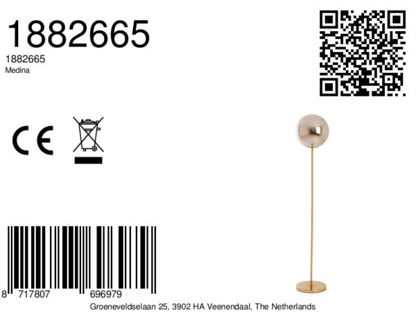 Moderne gouden vloerlamp Light & Living Medina - H 160 cm - Image 10