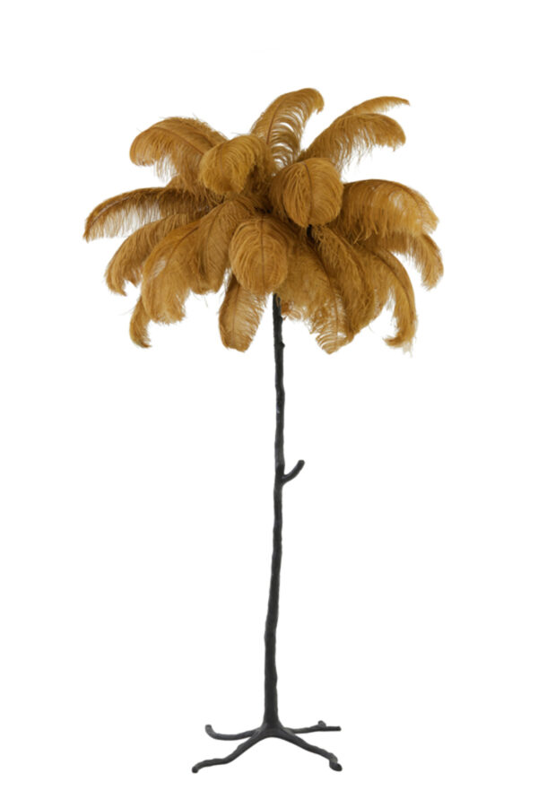 Elegante vloerlamp met bruine veren Light & Living Feather - H 180 cm - Image 2