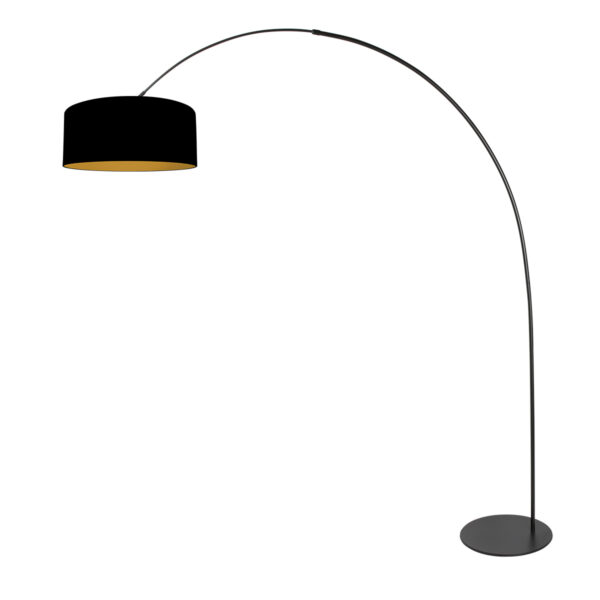Zwarte gebogen vloerlamp met zwarte kap Anne Lighting Curve - Image 2