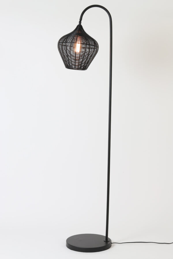 Zwarte gevlochten vloerlamp Light & Living Alvaro – H 160 cm - Image 3