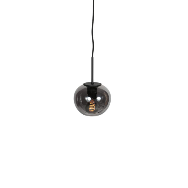 Zwarte moderne rookglas hanglamp Mexlite HaloSwap - Ø 15 cm