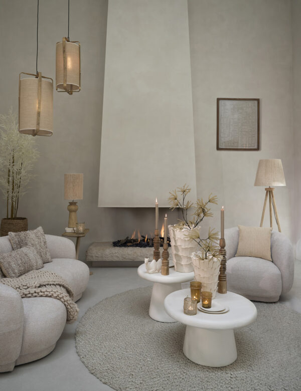 Geribbelde beige lampenkap Light & Living Medana - Ø 20 cm - Image 5