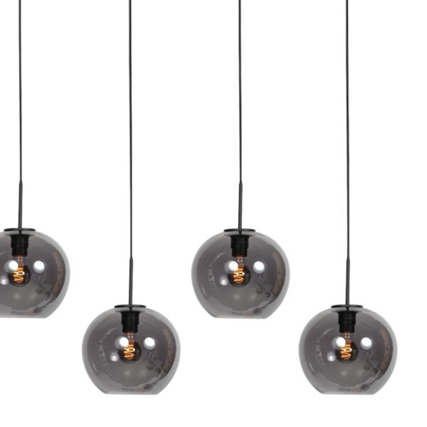 Langwerpige hanglamp met 5 ronde smoke glazen Mexlite HaloSwap - Image 7